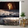 Superman Flying Above Clouds Waterproof Shower Curtain, Superhero Bathroom Decor For Fans