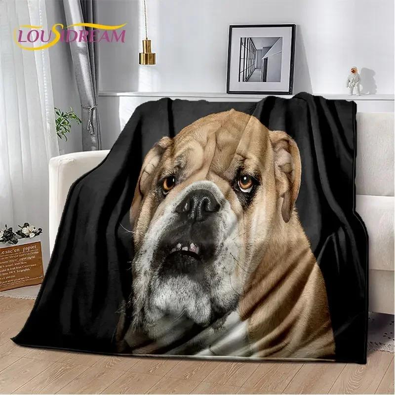 Manta de Felpa Suave para Mascota Perro Pit Bull Francés de Dibujos Animados, Manta de Franela, Manta para Sofá, Cama, Sala de Estar, Dormitorio, Cubierta de Picnic