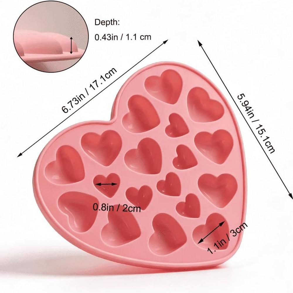 DIY Heart Silicone Mold 18 Cavities Silicone Heart Shaped Home Decor Valentine Chocolate Molds For Candies Jellies Baking Tool
