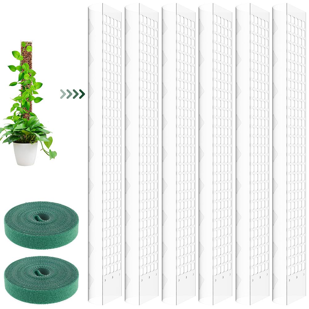 2/4/6Pcs Moss Pole Plastic Plant Pole Stick Reusable Transparent Plant Support Gardening Supplies Accessory for Climbing Plants
