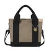 [AACXX] Tote Bag Ladies Canvas With Zipper Lightweight Partition Mini Tote Smaller Mothers Bag Fashionable Cute Lunch Bag Handbag Simple Plain Color