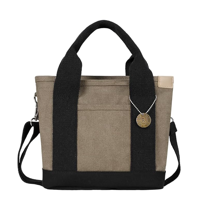 

[AACXX] tote bag ladies canvas With zipper lightweight partition mini tote Smaller mothers bag Fashionable cute lunch bag handbag simple Plain color