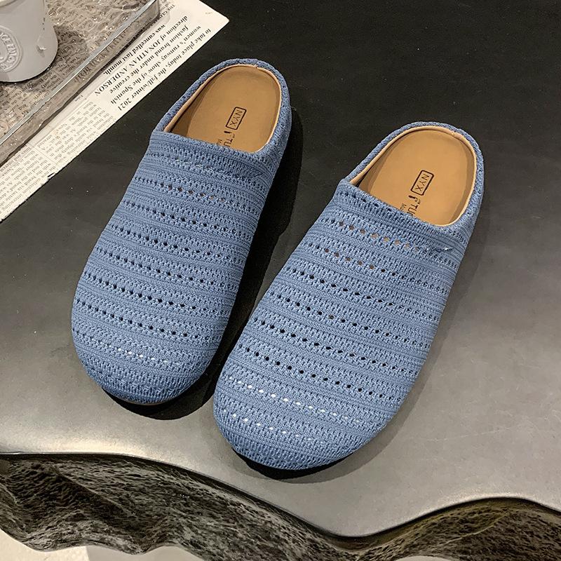 Wind platform bohemian shoes women's outer wear 2025 spring and summer vacation one pedal bag head half drag single shoes
