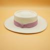 French Retro Simple White Woolen Flat Top Panama Top Hat Female Autumn And Winter British Celebrity Felt Elegant Hat