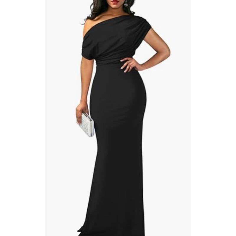 Frühlings Damen Elegantes Ärmelloses Schulterfreies Langes Formelles Partykleid