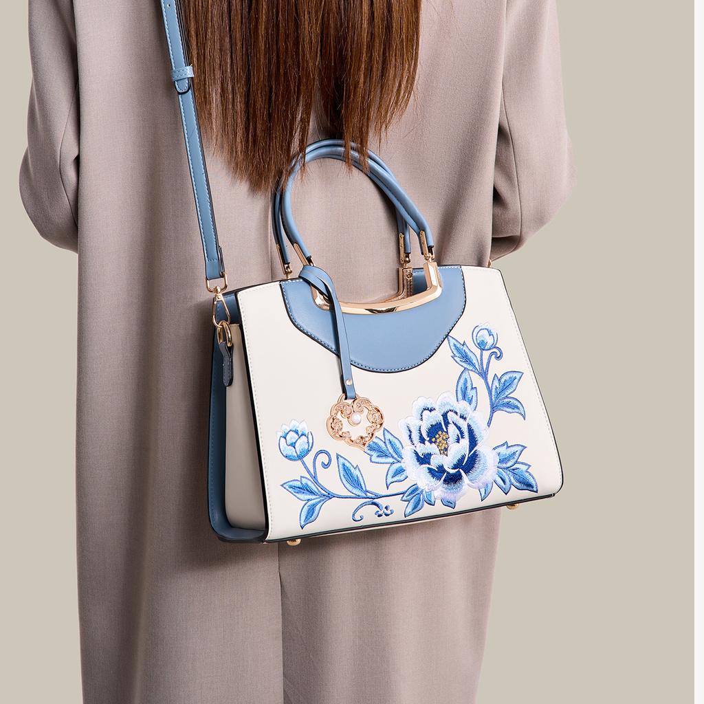Guofeng Mother-In-Law Bag, High-End Commuter Handbag, Women'S Embroidered Messenger Bag In The Atmosphere, Send Mother