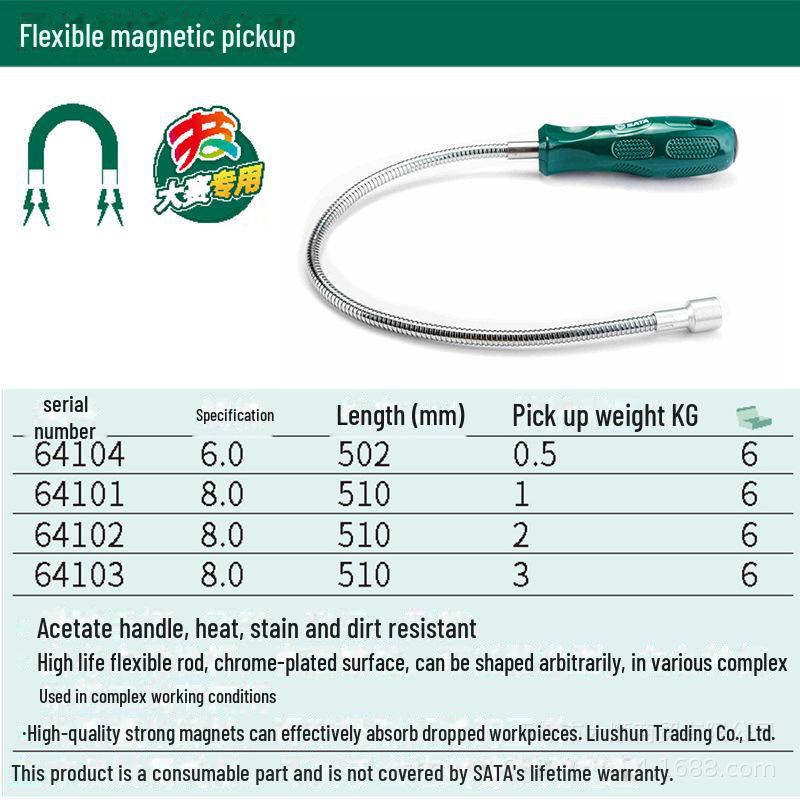 Shida Bendable Tool Picker with Strong Iron Magnetic Suction Rod for Auto Repair