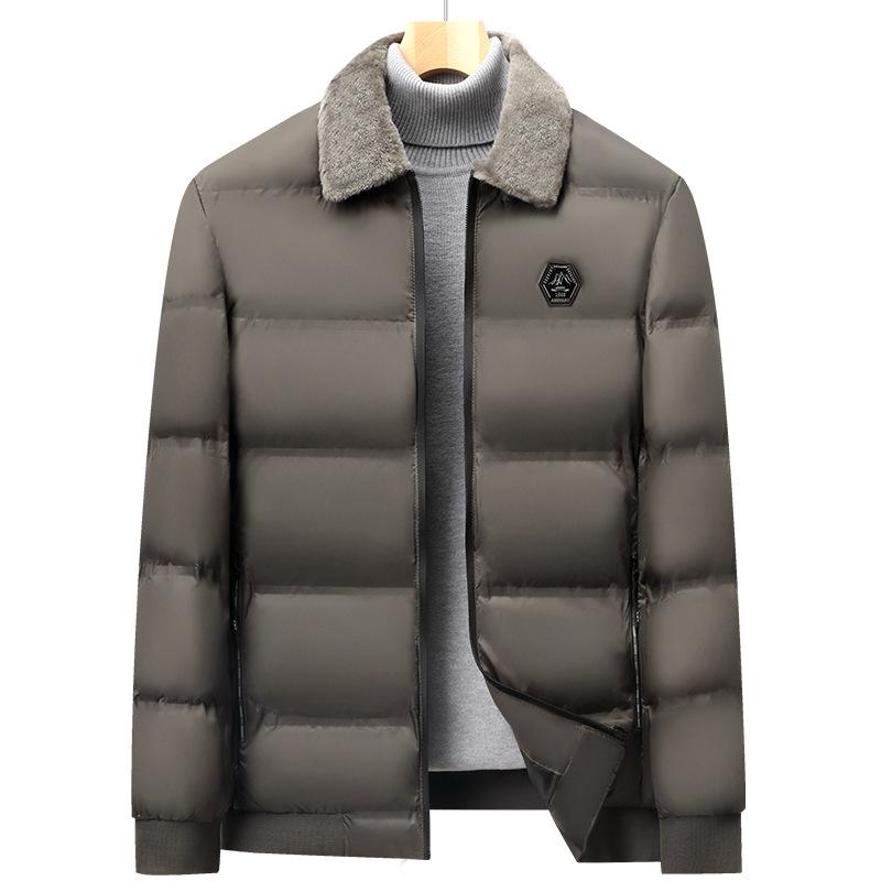 Men's Winter Warm Jackets With Faux Fur Collar Casual Lightweight Windproof Coat With Pockets Bomber Quilted Work Jacket for Men Thick Thermal Jacket