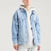 Levis Cool Series Solid Color Single-Breasted Collar Denim Jacket Women Jackets Blue A1981-0000
