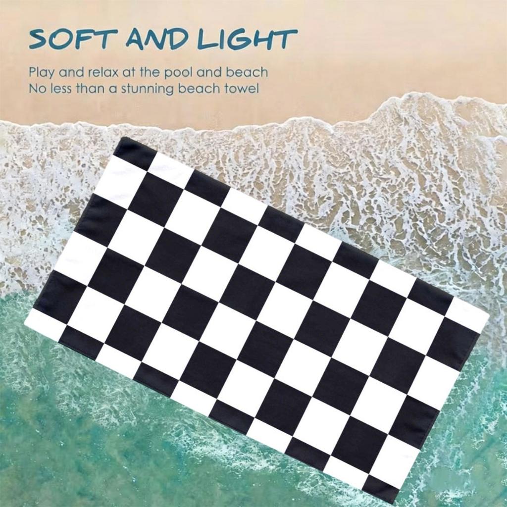 Checkered Grid Oversized Beach Towel Patterned Sunscreen And Windproof Suitable For Swimming Pool Camping Travel Blanket