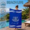 Fc Crest Design Printed Microfiber Beach Towel, Soft And Absorbent, Quick-Dry, Ideal for Summer Travel, Beach Essential, Swimming Pool