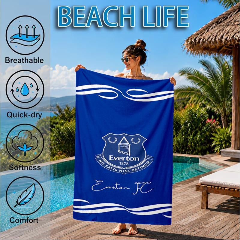 Fc Crest Design Printed Microfiber Beach Towel, Soft And Absorbent, Quick-Dry, Ideal for Summer Travel, Beach Essential, Swimming Pool