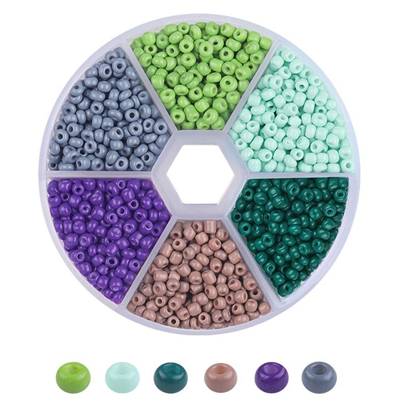 Handmade Mixed-Color Seed Beads Set: 6-Compartment Box for DIY Bracelets and Necklaces