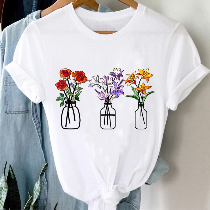 (Asian Size) Tee trend love cute Graphic T Shirt Fashion Women Clothing Casual Lady Female Top spring summer Printed Short Sleeve T-shirts