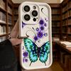 Blue Butterfly Purple Flower Art Soft Shockproof Case For Xiaomi Redmi Note 15 14 13 12 11 Pro Anti-Fall Protective Back Cover