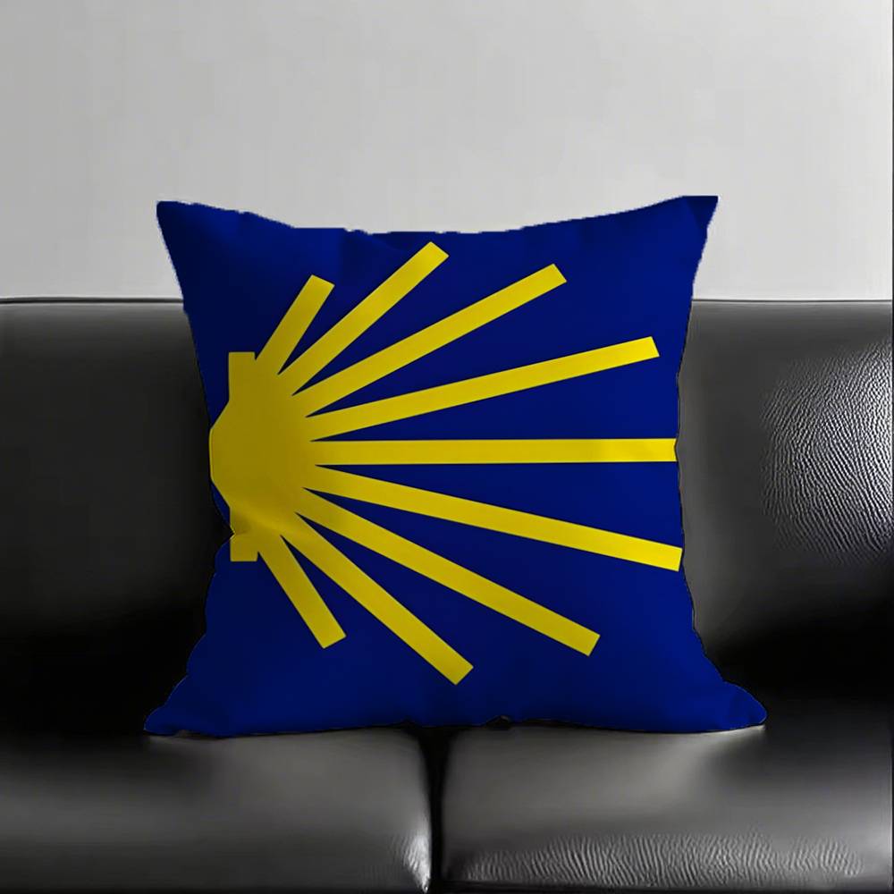 1pc Yellow Camino De Santiago Scallop Pillow Case Square Bedroom Sofa Leisure Comfort Cushion Car Living Room Home Decoration