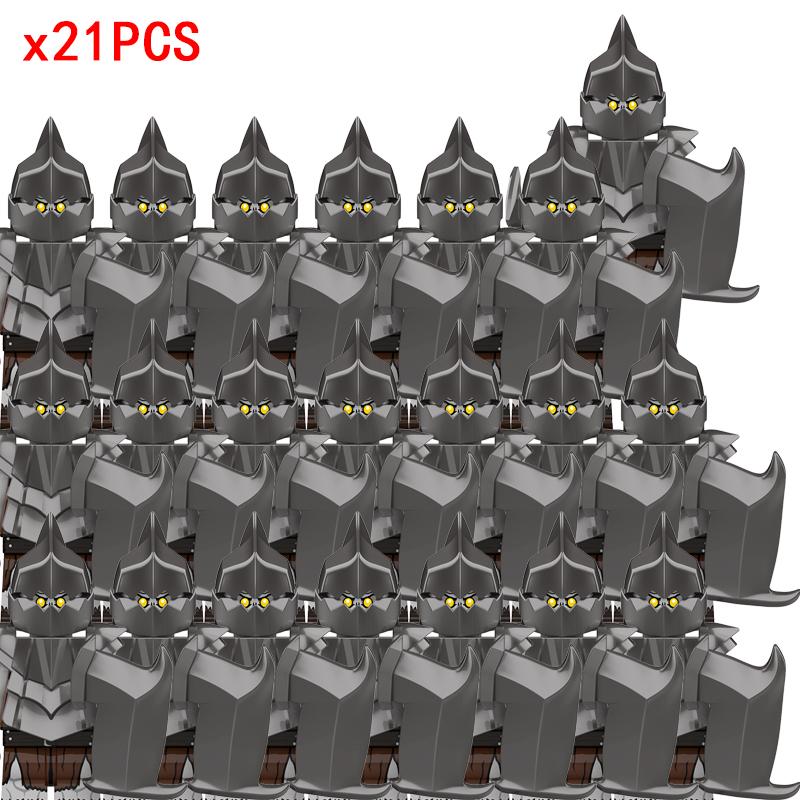 New 8pcs/lot MOC Uruk-hai Orc Army Group Orcus Figures Model Building Blocks LOTR Bricks Medieval Toys for Children gifts