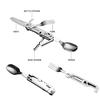 Multifunctional EDC Folding Outdoor Tableware Camping Portable Meal Knife Fork Spoon Bottle Outdoor Camping Cookware
