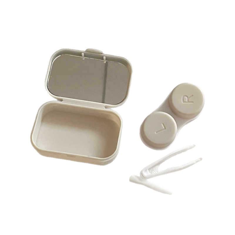 Portable Minimalist Contact Lens Case with Mirror