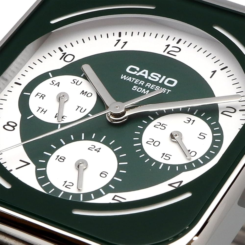[CASIO Standard Round Rectangle 24 Hour Display Multifunction Analog Men's Watch MTP-M307D-3BV Gr...