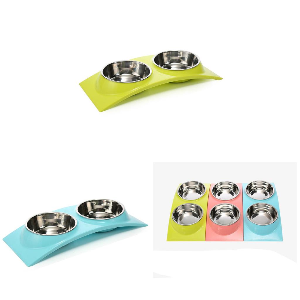 Premium Quality Double Food Water Pet Feeding Bowl For Puppies And Kittens With Non-slip Design