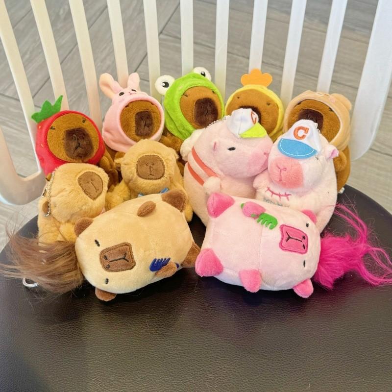 Capybara Plush Keychain Figure Water Otter Stuffed Animal Pp Cotton Child Gift