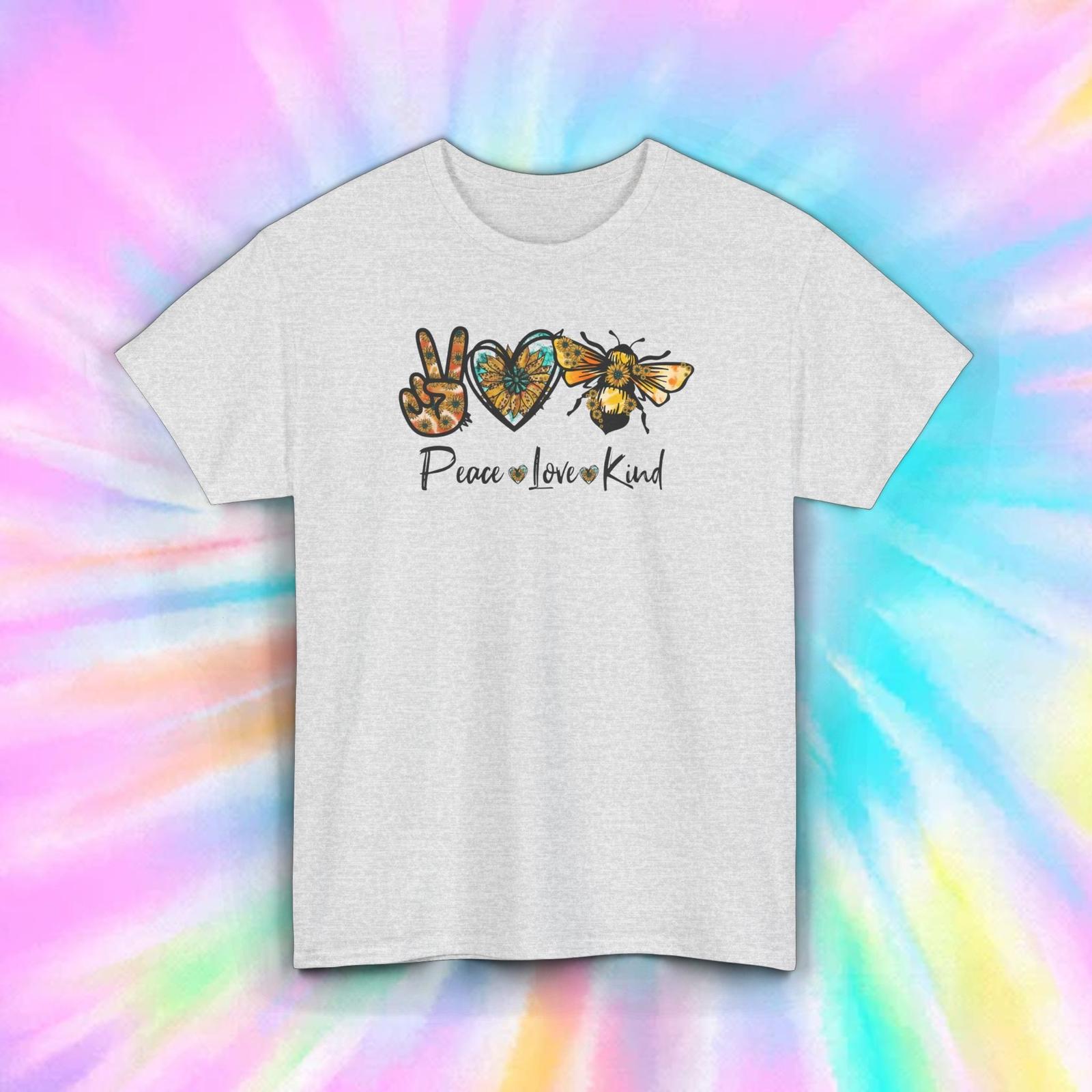 Peace Love Kind T-Shirt Mens Womens Tees Top | Bee Kind Graphic Tee S-5XL 4XL