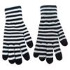 Winter Gloves for Men Women Mobile Phone Touch Black White Stripe Warm Gloves Soft Knit Gloves Elastic Cuff