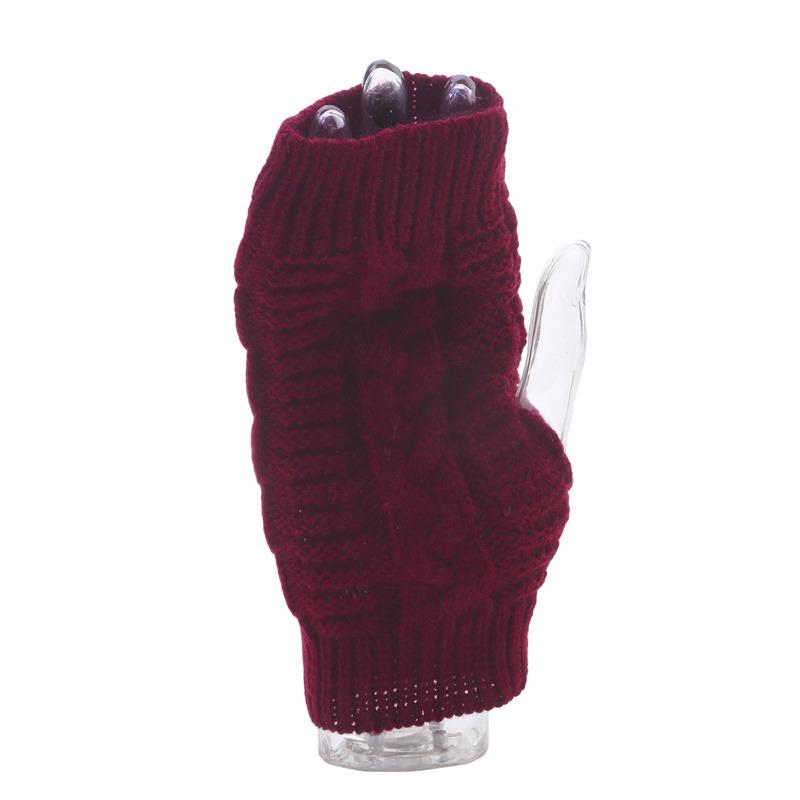 Women Winter Warm Fashion Knitted Arm Fingerless Gloves Outdoor Soft Touchscreen Mittens