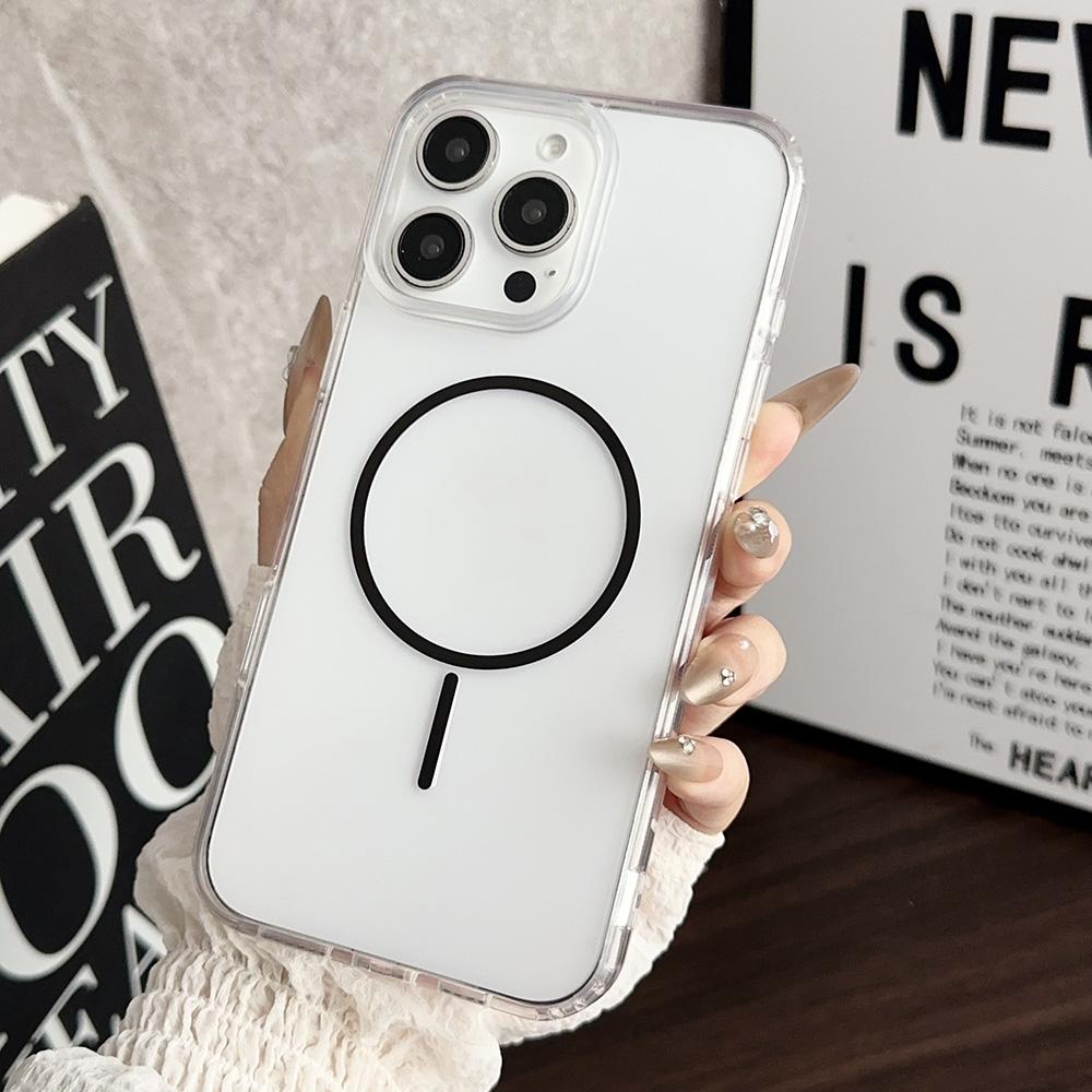 Magnetic Phone Case for iPhone 11 12 14 16 Pro 16 15 14 13 12 Pro Max 16e 13 14 11 High Quality Transparent Shockproof Shell