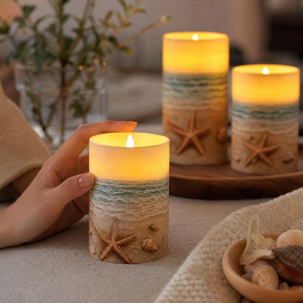 Rechargeable Flameless Electronic Candle Lamp for Holiday Party Home Decor and