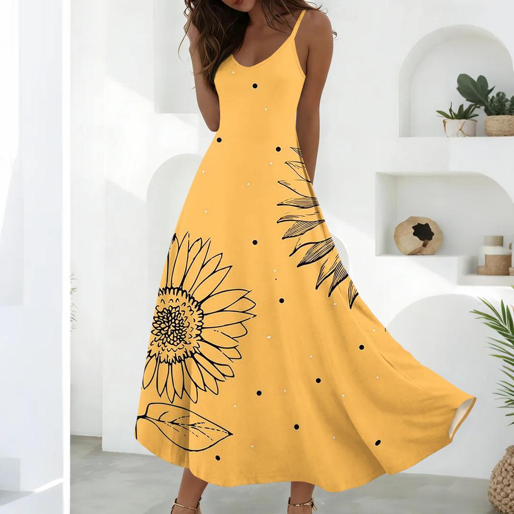 Summer Dresses For Women Dresses Long Flowy A Line Sleeveless Sundresses With Pockets