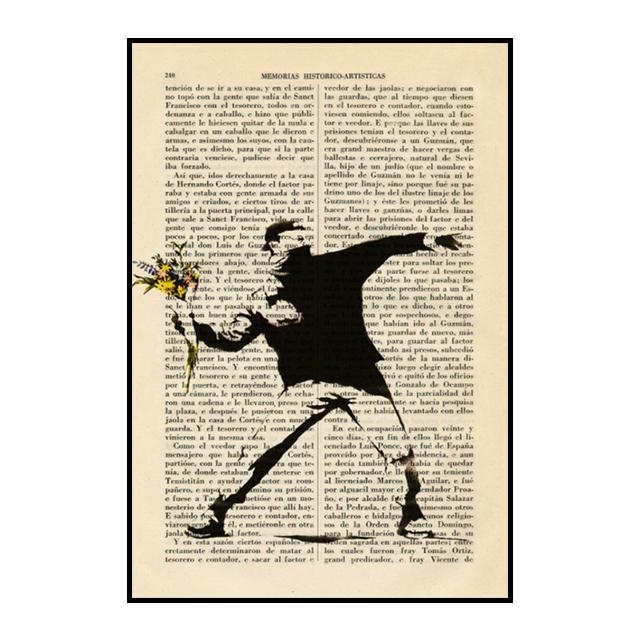 Banksy Balloon Girl Graffiti Poster Disappearing Five Rings Mural Retro Decorative Paintings Wall Art Prints Modern Home Decor