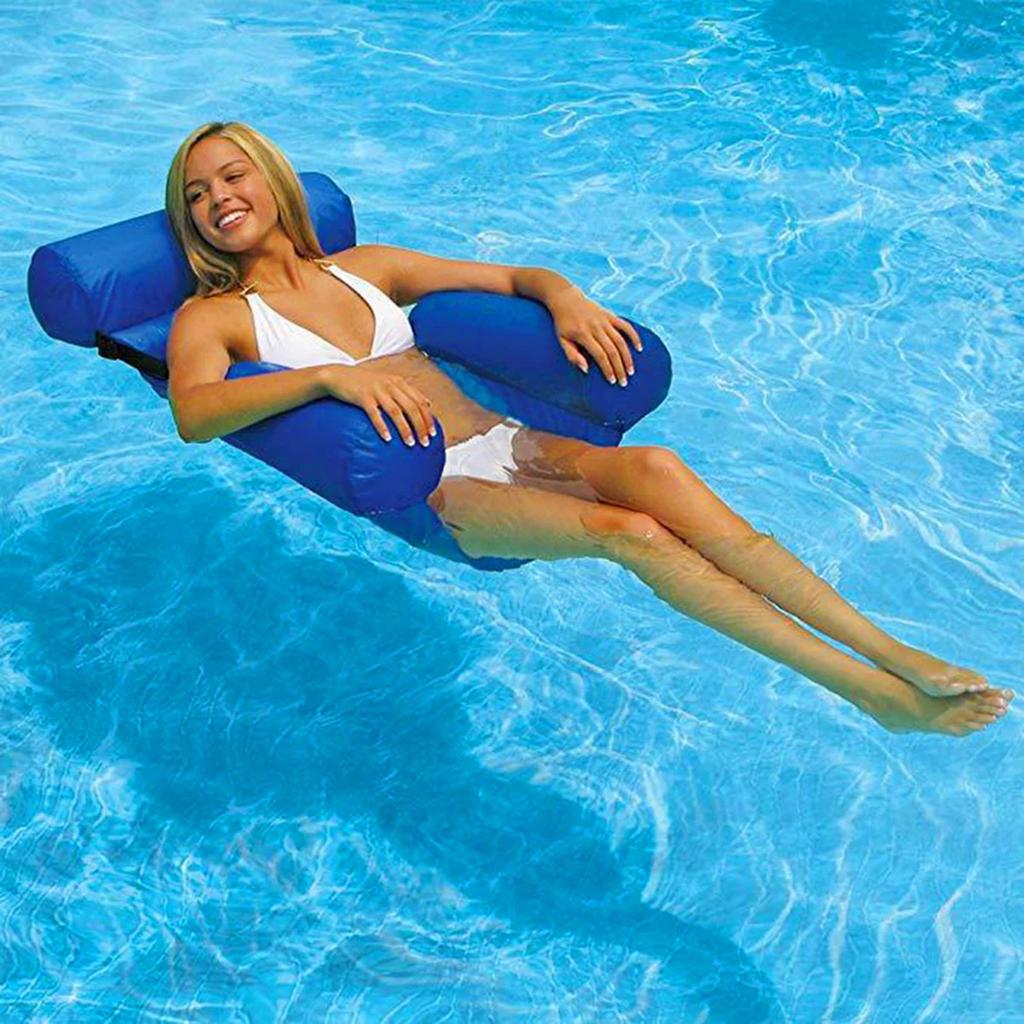 Inflatable Swimming Floating Chair Pool Float Lounge, Adults Water Chair Lounge, Swimming Pools Hammock Lounge Chair Water Infla
