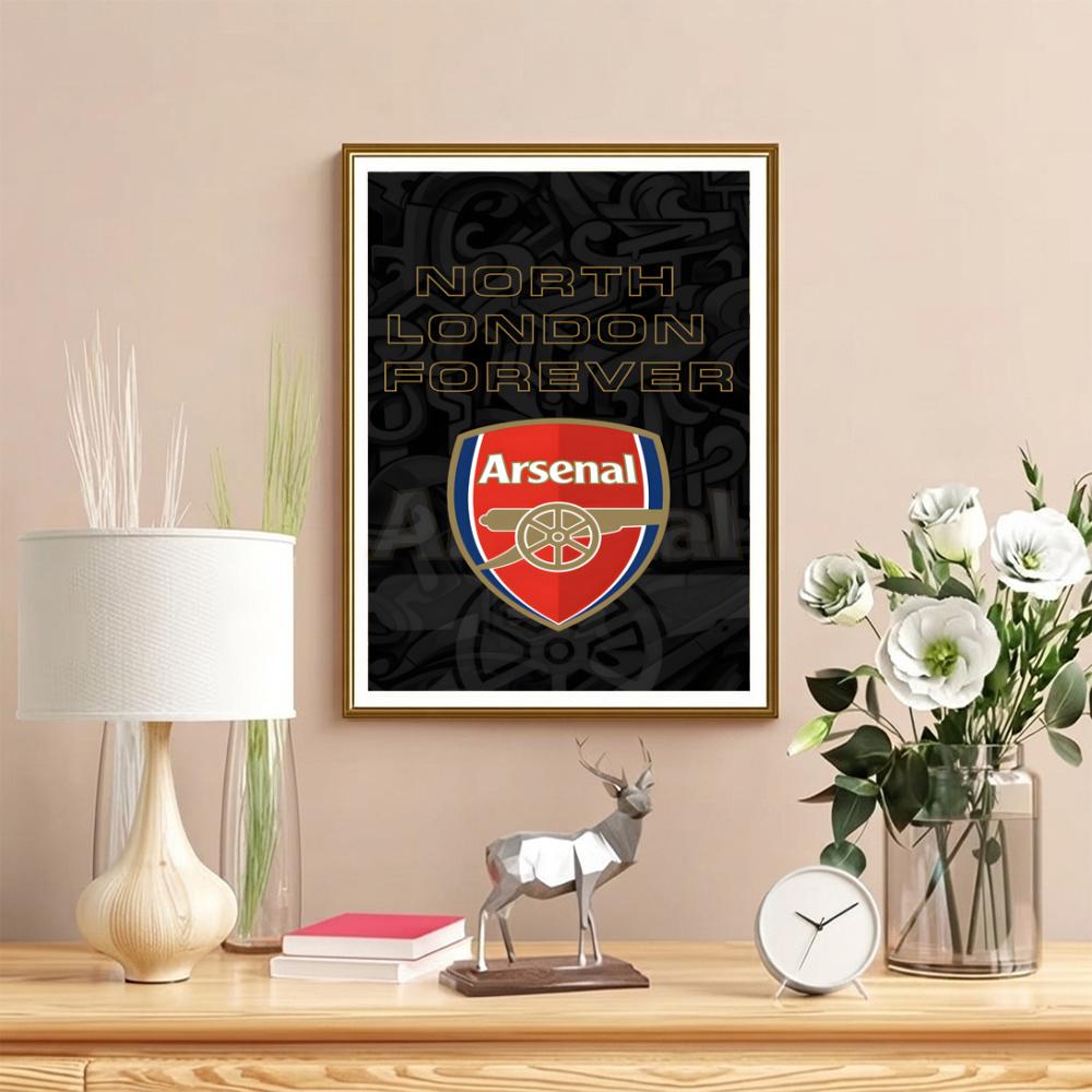 Arsenal Football Club Logo 5D Diy Diamond Painting Round Diamond Diy Frameless Holiday Artwork Suitable For Home Office Wall Decoration