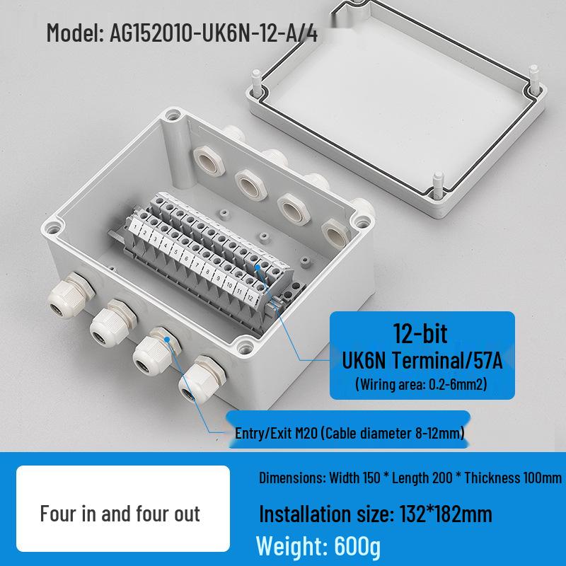 Waterproof Outdoor Junction Box with Cable Terminals