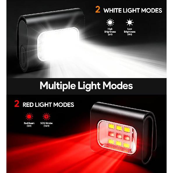 Running Lights for Runners, 2 Pack Rechargeable LED, 4 Modes, Night Running