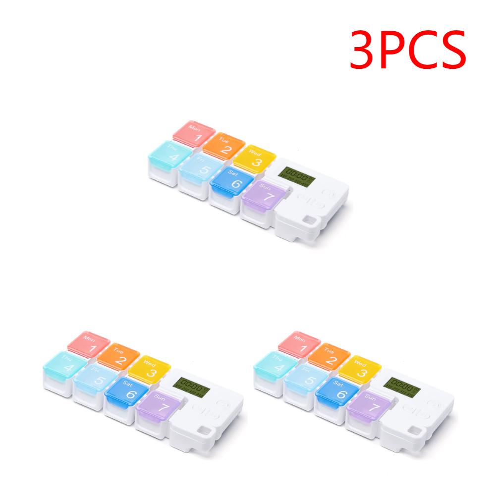 1/2/3PCS Smart Pill Organizer Box Electronic Timing Reminder Medicine Storage Case 7-Day Pill Organizer Pill Drug Container Home