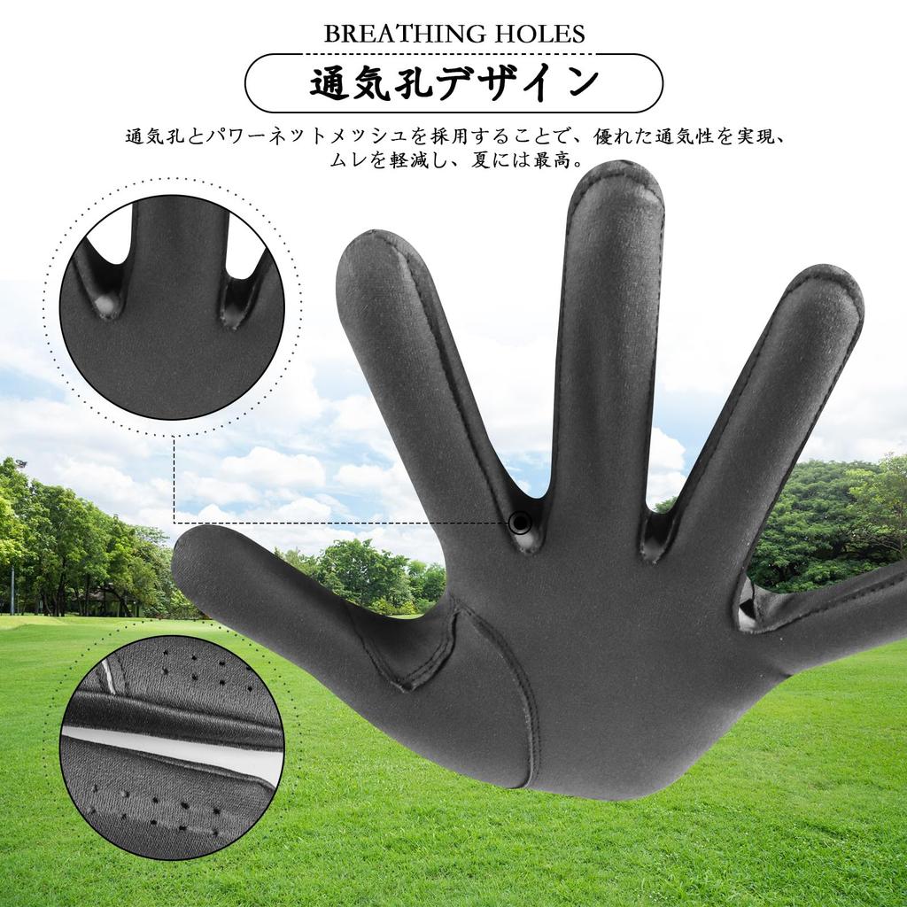 Men's Golf Gloves, Microfiber Leather, 2-Piece/3-Piece Set, Soft, Stretchable, Breathable,