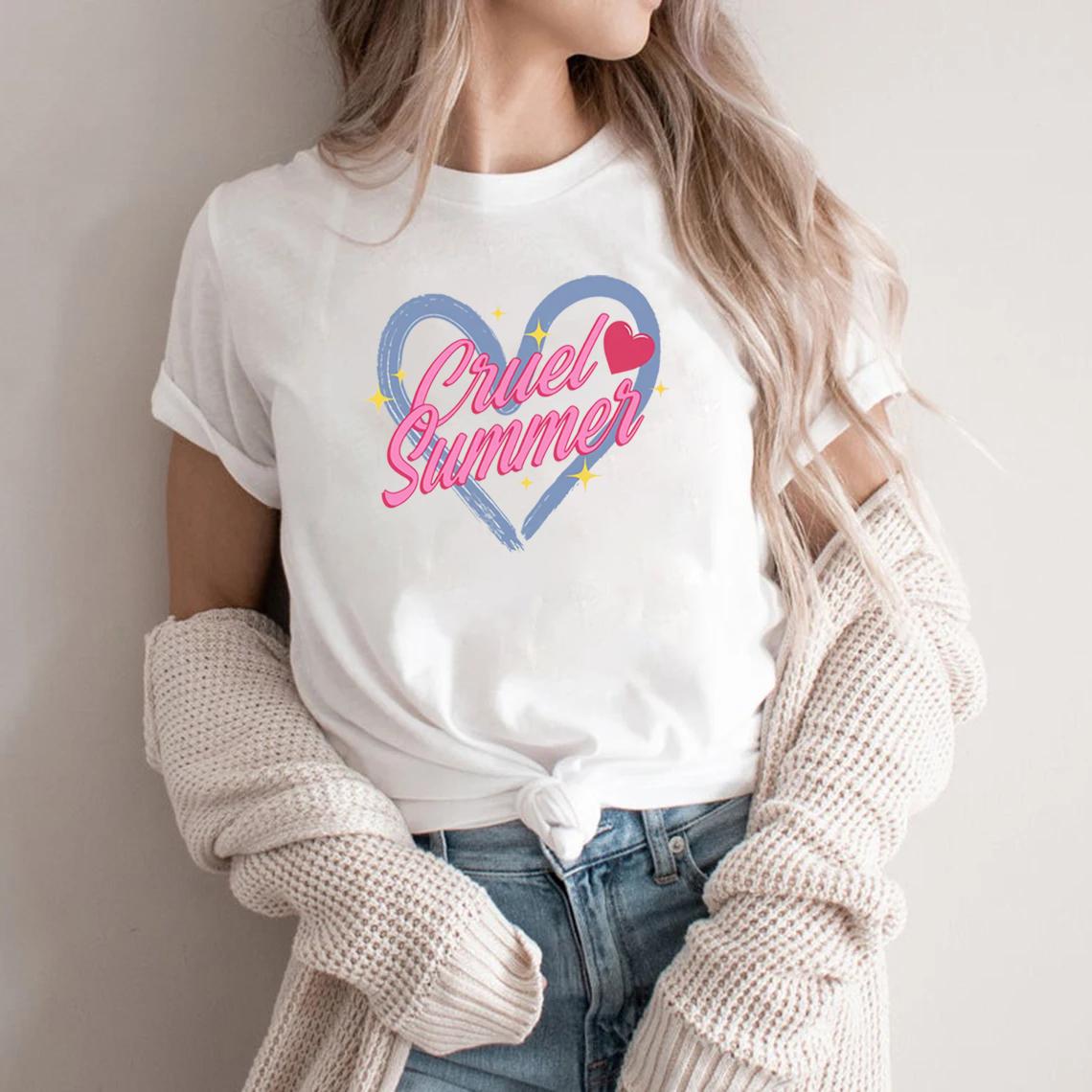 

Принт в эстетике Харадзюку Футболка Cruel Summer Вдохновленная любовью к Тейлор футболка с коротким рукавом Футболка с текстом песни Мерч TS Футболка Eras Tou 4XL