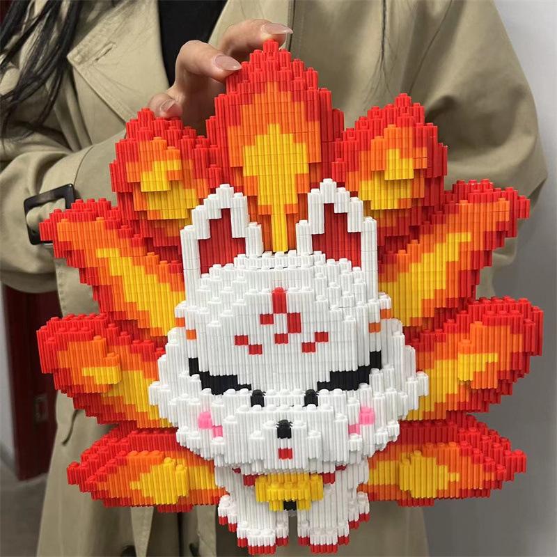 Chao Le Sen Neunschwänziger Fuchs Mädchen Hoher Schwierigkeitsgrad Puzzle DIY Bausteine