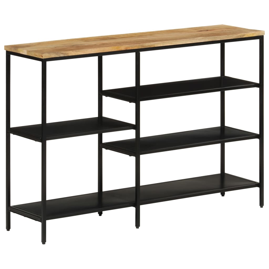 Console Table 110x30x75 Cm Rough Solid Mango Wood and Iron
