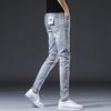 New Summer Jeans Slim Nine-point Stretch Casual Long Pants for Men