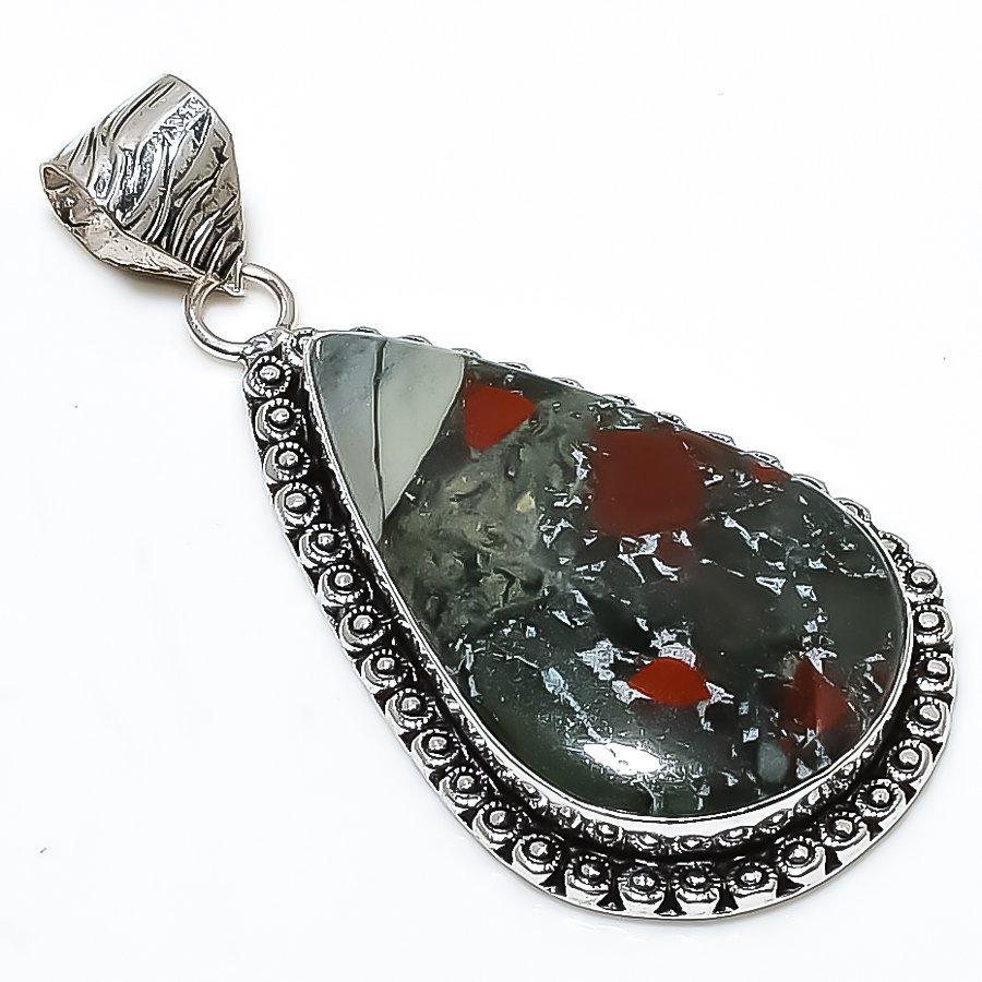 Boulder Opal Gemstone Handmade 925 Sterling Silver Jewelry Pendant 2.29" SU-10695