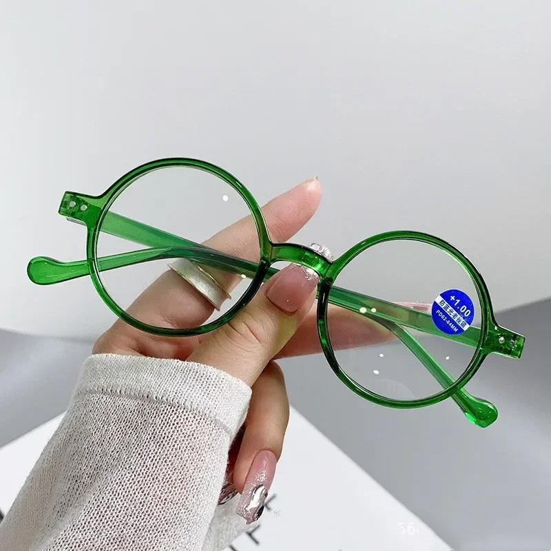 

Fashion Vintage Round Reading Glasses for Women Men Stylish Frame Hyperopia Presbyopia Eyewear +1.0 to +4.0 4