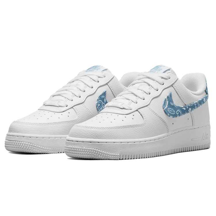 Nike Scarpe da Ginnastica Donna Air Force 1 07 Essentials Blu Paisley Bianche Blu Usurato DH4406-100