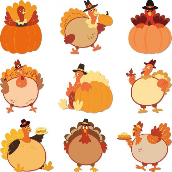 Fancy Land Turkey Cutouts 54 Pcs Fall Thanksgiving Decorations Holiday School Party Classroom Bulletin Board Decor