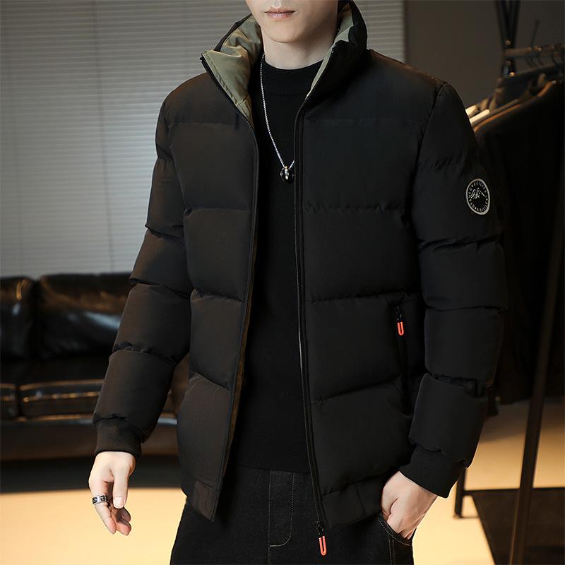 Stand-collar Down Cotton Coat for Men's Winter Cotton Jacket for Winter Jacket for Youth Large-size Cotton Coat