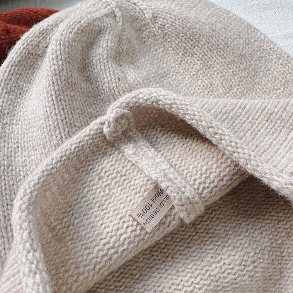 Autumn And Winter 2PCS Pure 100% Wool Hat And Scarf High-End Korean Style Knitted Beanie Hat And Neck Warmer Scarf Set For Women
