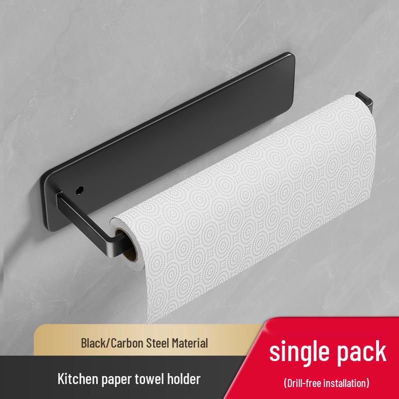 Wall-Mounted Kitchen Paper Towel Holder and Storage Rack